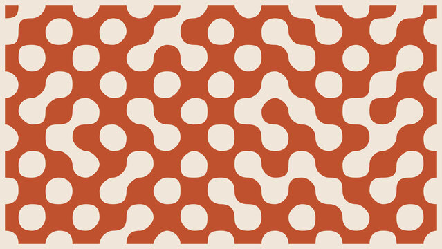Seamless clean Truchet shapes pattern in terracotta orange