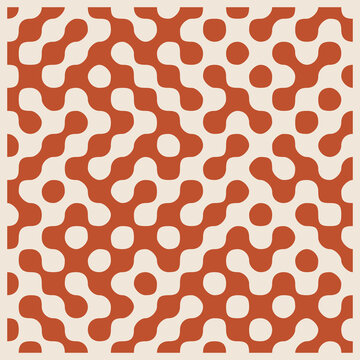 Retro two tone pattern in terracotta orange, square background