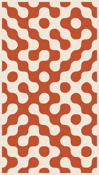 Seamless abstract geometric shapes pattern in terracotta orange