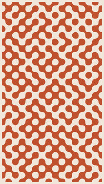 Seamless retro shapes pattern in terracotta orange