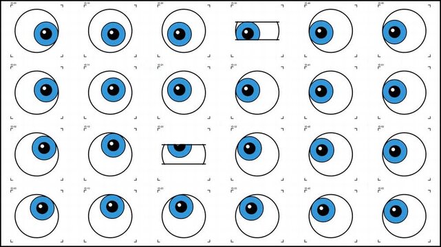 Cartoon Eye Animation Sprite Sheet with Blue Irises