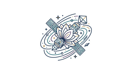 Satellite with Lotus Flower in Orbit. © Ibrahim