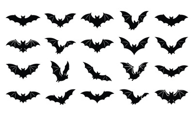 Fototapeta premium Halloween vector bundle bat silhouette collection for spooky decorations
