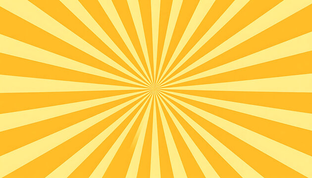Radial burst pattern in yellow and orange hues, sunburst background, abstract graphic design