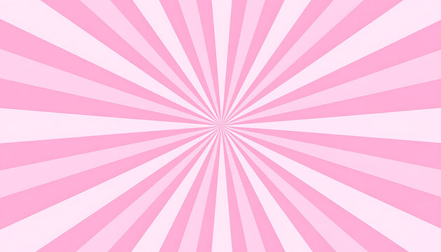 Radial starburst pattern in soft pink and light pink, retro sunburst effect, graphic backdrop for design