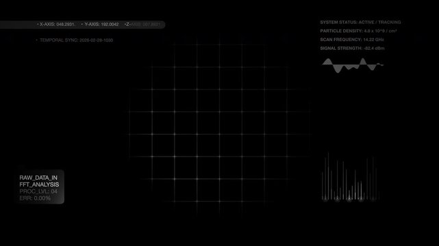 A high-tech minimalist tactical radar grid displaying real-time tracking metrics and diagnostic mapping data for cybersecurity monitors and military control room backgrounds.
Keywords: