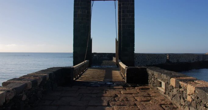 Mid Shot looking onto the Puente de las Bolas, bridge of balls. At Arrecife