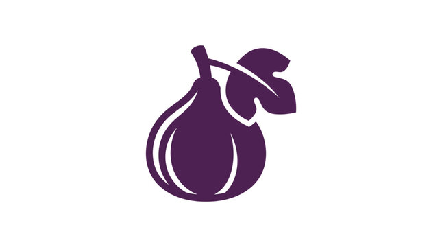 Minimalist Purple Fig Fruit Icon Vector Design