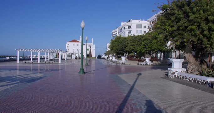 Wide Shot looking down Parque Jose Ramirez Cerda in Arrecife