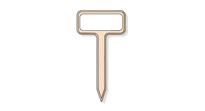 Blank Wooden T-Shaped Garden Stake for Plant Identification and Seed Labeling in Outdoor Flower Beds