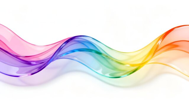 Abstract rainbow-colored wave pattern on a white background