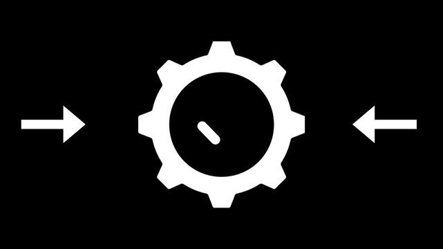4K Animated gear with checklist efficiency, task automation and work flow concept. modern automation icon with transparent background