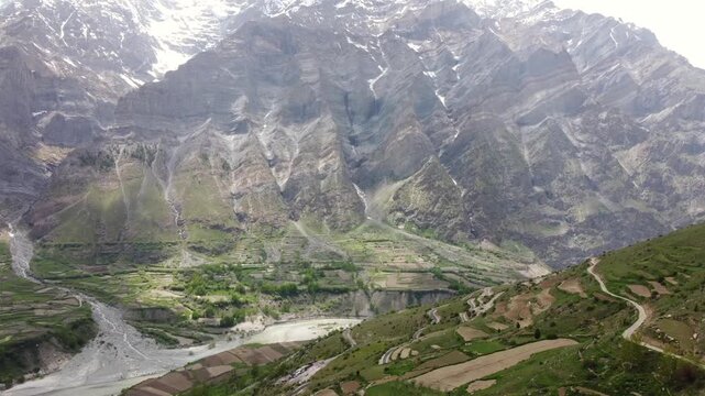 Drone View of Majestic Mountains in Northern India