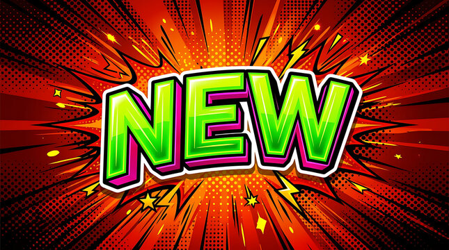 New Word Comic Book Style Burst Background 2.