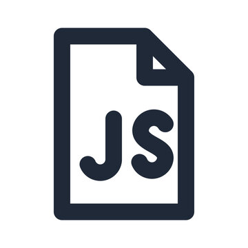 Js file line icon, coding outline symbol