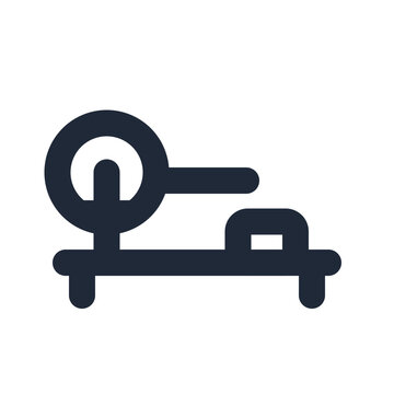 Rowing machine line icon, fitness outline symbol