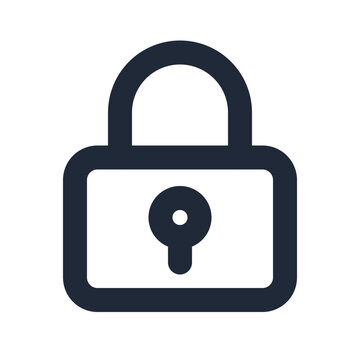Ssl lock line icon, coding outline symbol