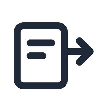Export data line icon, analytics outline symbol