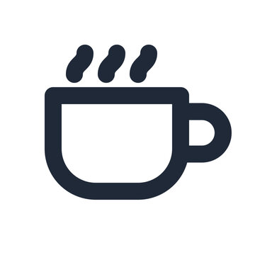 Coffee break line icon, time management outline symbol