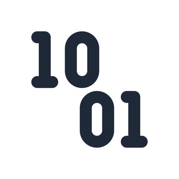 Binary code line icon, coding outline symbol