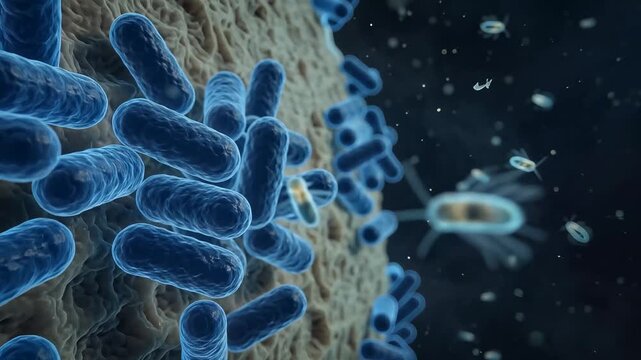 Pathogenic bacilli bacteria attachment and biological tissue biofilm formation