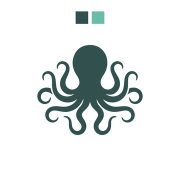 Green Octopus Graphic Illustration.