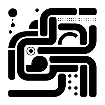 Minimalist Abstract Maze Vector Design