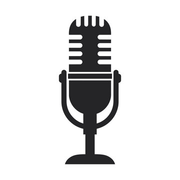 Black and white microphone icon