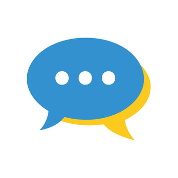 Blue and Yellow Speech Bubble Icon