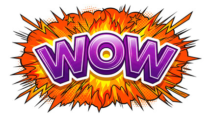 Naklejka premium Wow Explosion Comic Style Text.