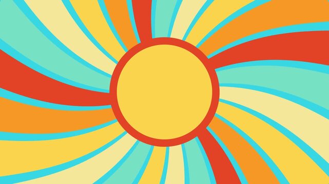 Vibrant Retro Style Sun Illustration Background
