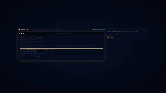 File Encryption Terminal Animation - Data Security Cipher CLI Background 4K Seamless Loop