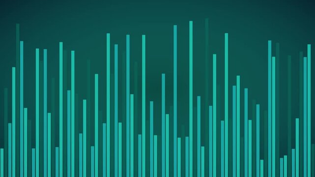 Digital audio equalizer background, abstract sound wave visualization, dynamic music spectrum bars in teal