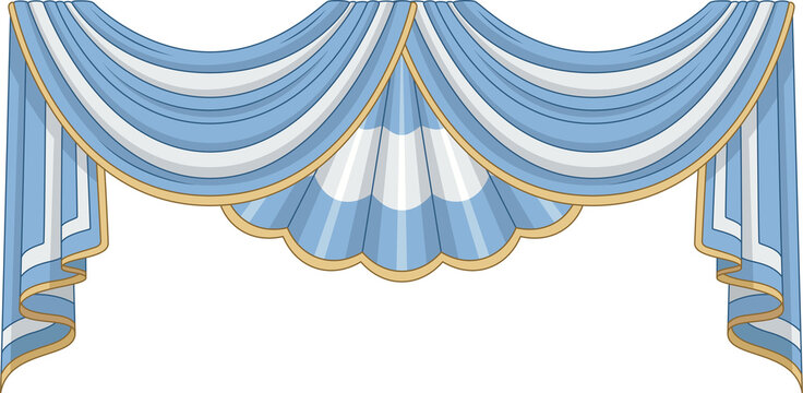 Cortinado celeste y blanco con guirnalda, dise&ntilde;o de bandera de Argentina para marco de fondo, PNG | 25 de Mayo y 9 de Julio