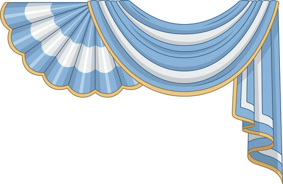 Cortinado celeste y blanco con guirnalda, dise&ntilde;o de bandera de Argentina para marco de fondo, PNG | 25 de Mayo y 9 de Julio