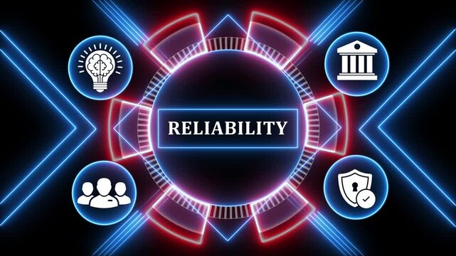 Abstract background with reliability concept and digital hud, business success motion graphic.