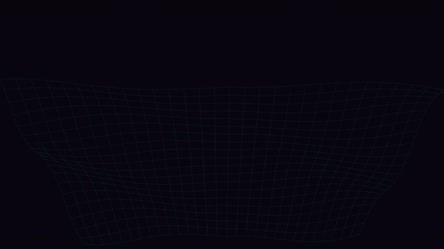 Wireframe Terrain Landscape Animation - 3D Mesh Topographic Surface 4K Seamless Loop