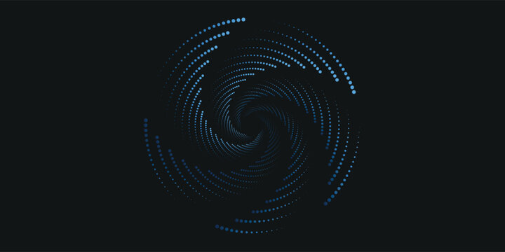 Abstract circle round frame by lines wavy flowing black gradient isolated on transparent background. Vector in concept modern, technology, science, music.