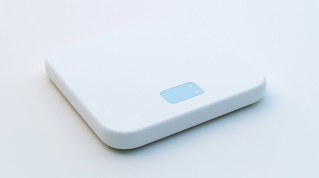 Minimalist 3D Smart Weight Scale in Claymorphism Style with White Matte Finish Isolated on White Background