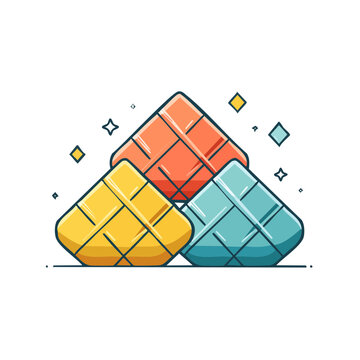 Colorful Rubik's Cube Vector Illustration