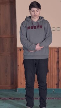 Muslim Man Is Praying Mosque