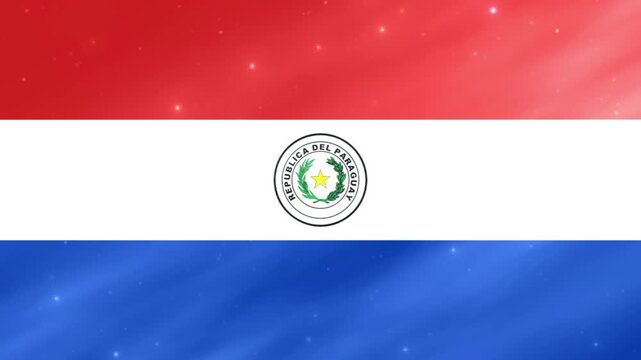 Animated 3D Paraguay Flag Waving with Light Effects