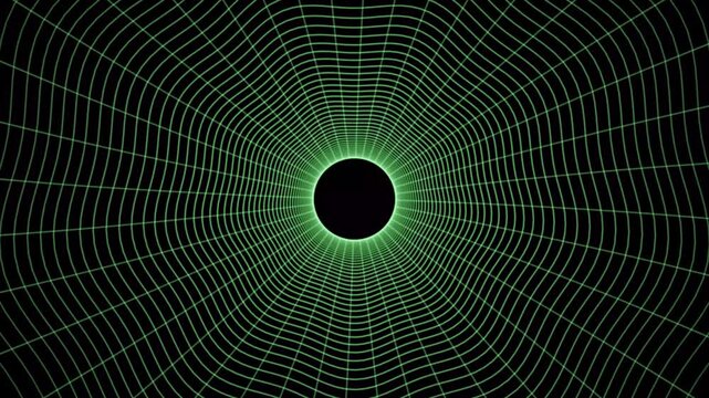 Green glowing eclipse in a grid