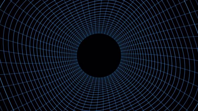 Digital Grid Pattern with Black Hole
