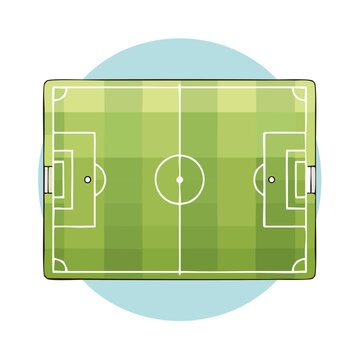 Flat vector illustration of a soccer field