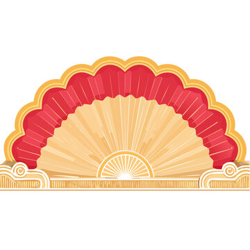 Traditional Fan Decoration with Sunburst Design