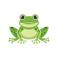 Fototapeta premium Cute green tree frog cartoon vector illustration