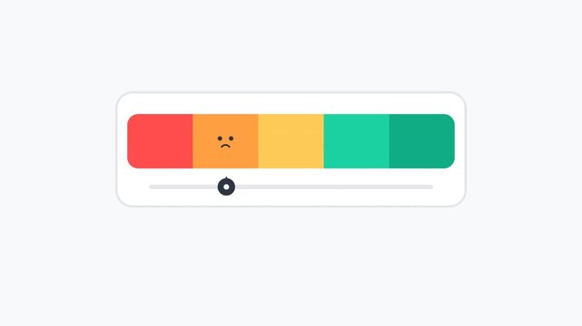 customer satisfaction rating meter horizontal slider loop animation flat design 4K