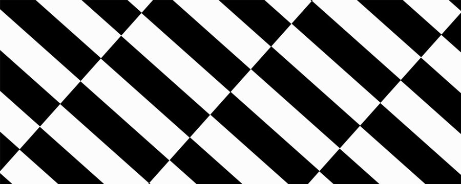 Diagonal black and white lines background. Tilted parallel stripes pattern. Oblique stripy texture. Simple geometric print with slanted strips. Vector graphic illustration.