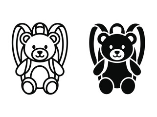 Obraz premium Teddy Bear Backpack Retro Cute Plush Bag Design for Kids School Products
